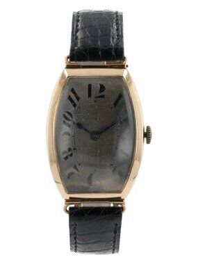 Omega 1920s Rose Gold Tonneau Vintage Wristwatch Manual Wind